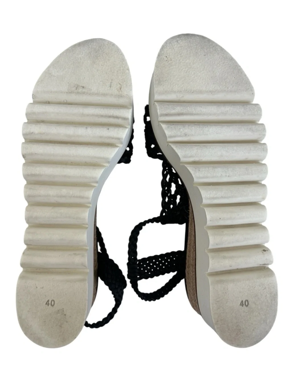 Bibi Lou Ariel Woven Platform Sandals Black Braided Espadrille Size 40/9